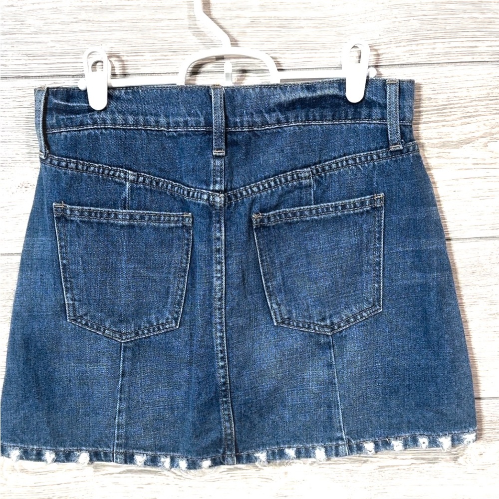 Just Black Denim Mini Skirt Distressed Hem Size Medium - Picture 4 of 8